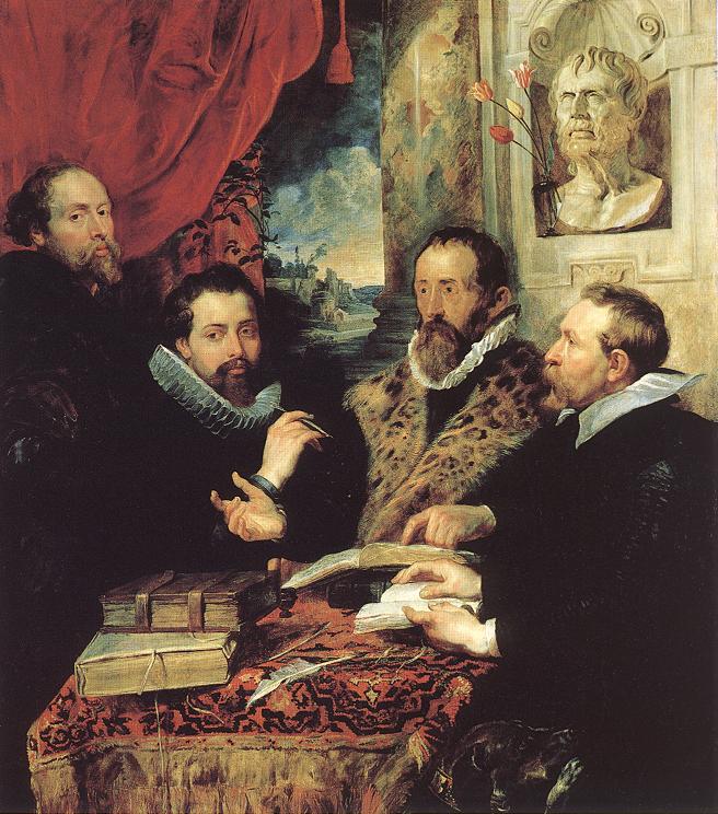 a painting of four philosophers by Peter Paul Rubens